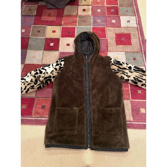 DL1961 Phoebe Camo & Faux-Fur Reversible Jacket Size Large - Picture 5 of 16